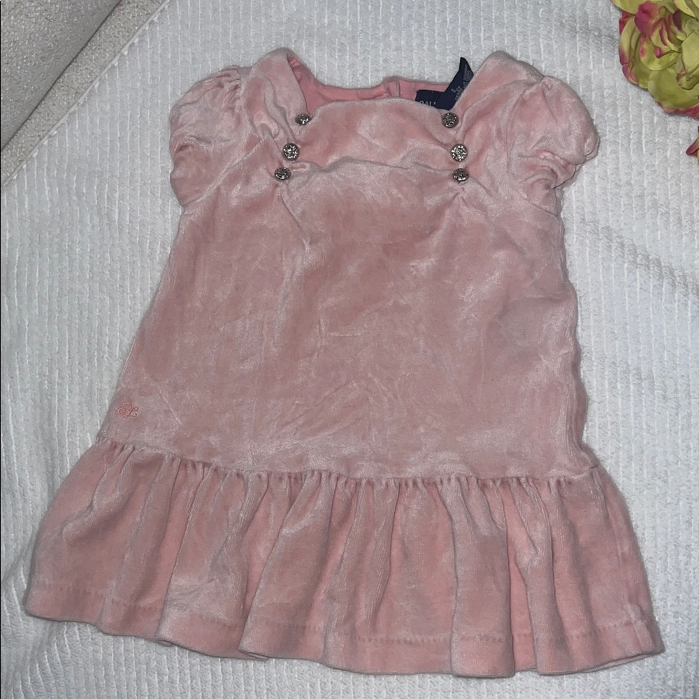 Ralph Lauren Dress 🧸🧸Adorable Pink Baby Dress with Button Accents